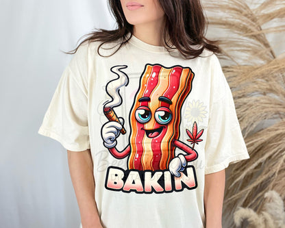 Bakin’ Fried PNG Bundle | Funny Breakfast Humor Shirt Design | 2 Finished Designs | Commercial Use