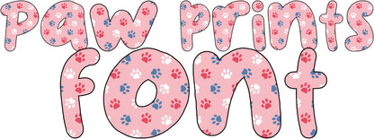 Puppy Love Alpha | Paw Print Alphabet PNG + OTF Font | Cute Dog Letters for Shirts, Kids & Pet Designs