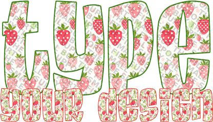 Berry Sweet Alpha Duo | Strawberry Alphabet PNG + OTF Font Bundle | Cute Floral Letters for Shirts &amp; Sublimation