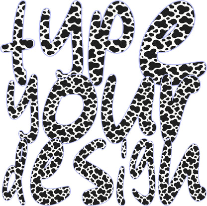 Moo Font Duo | Cow Print Alphabet PNG + OTF Font Bundle | Western & Girly Cow Pattern Letters for Shirts