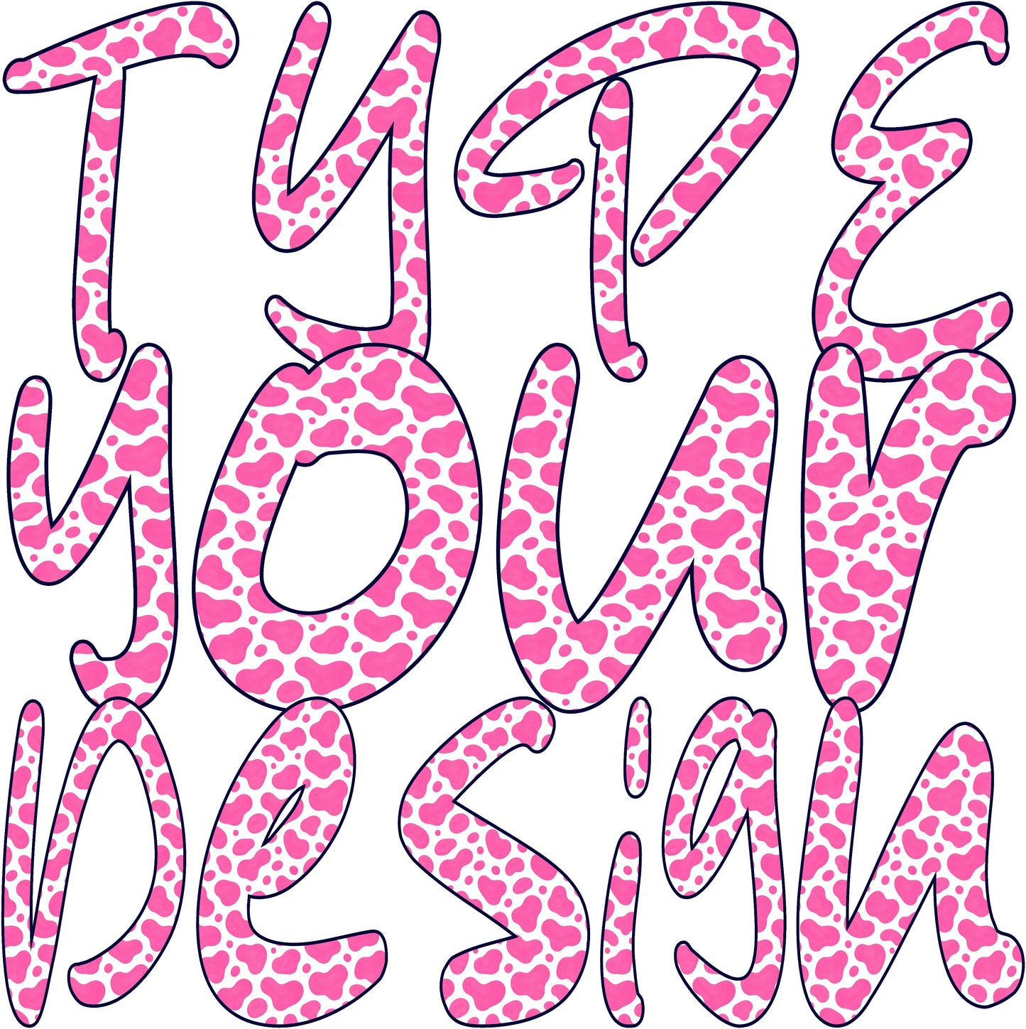 Moo Font Duo | Cow Print Alphabet PNG + OTF Font Bundle | Western & Girly Cow Pattern Letters for Shirts