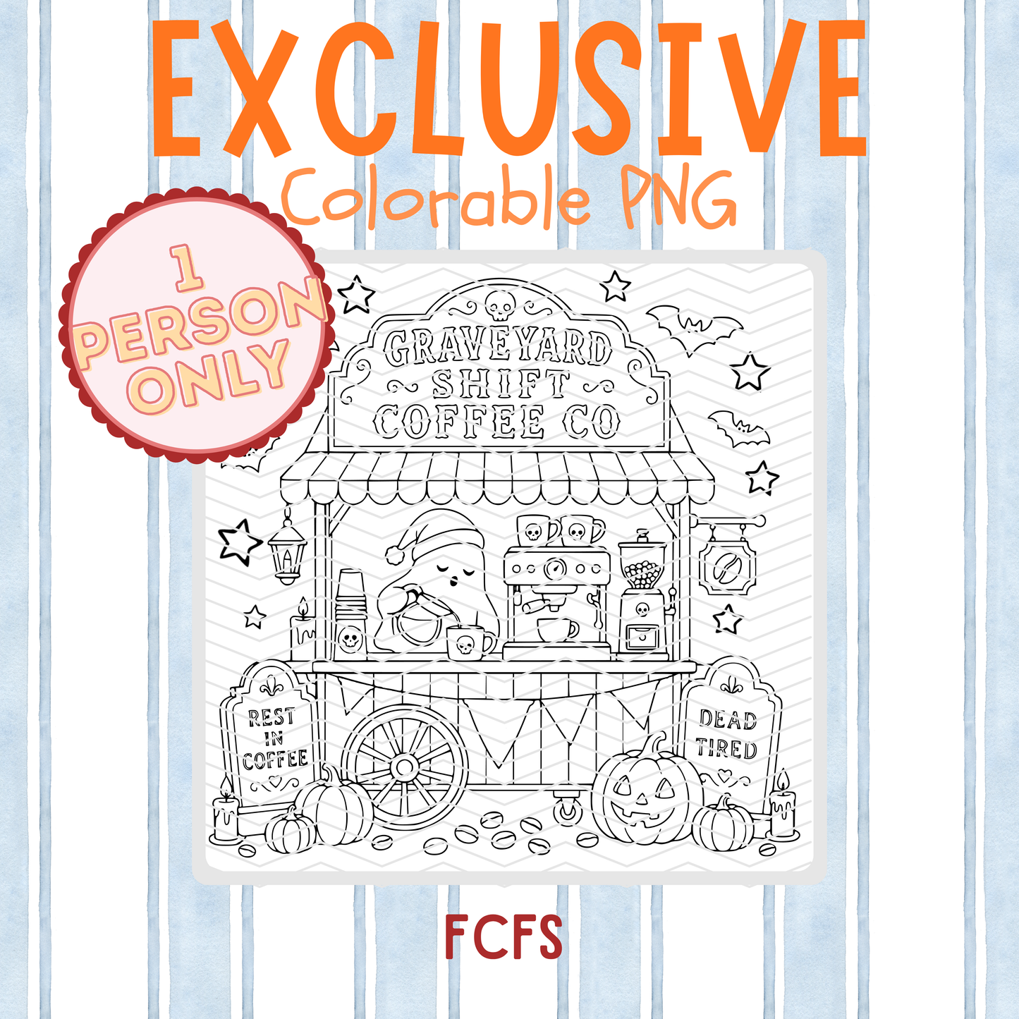 Exclusive Graveyard Shift Coffee Co Colorable PNG – One Buyer Only