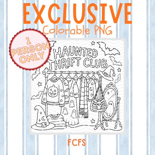 Exclusive Haunted Thrift Club Colorable PNG – One Buyer Only