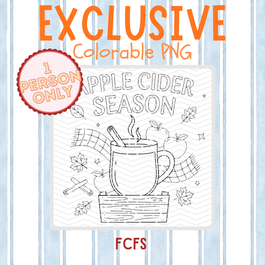 Exclusive Apple Cider Season Colorable PNG – One Buyer Only
