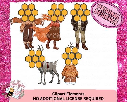 Fall Cozy Frozen-Inspired Clipart Set