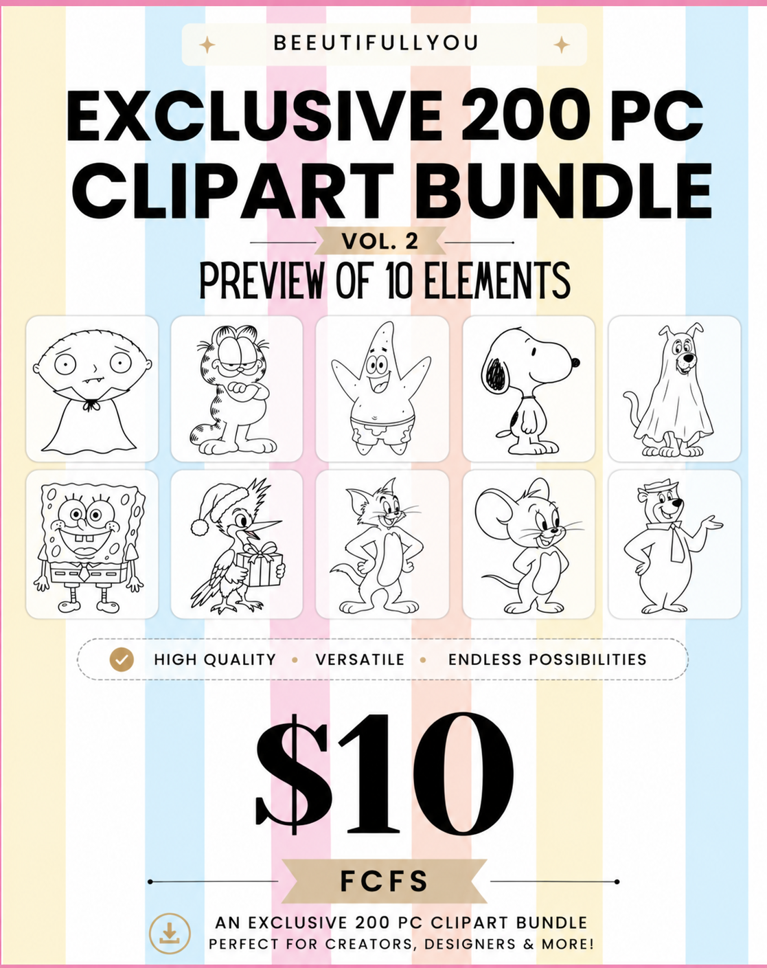 Exclusive 200 PC Clipart Bundle Vol. 2