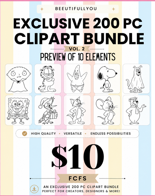 Exclusive 200 PC Clipart Bundle Vol. 2