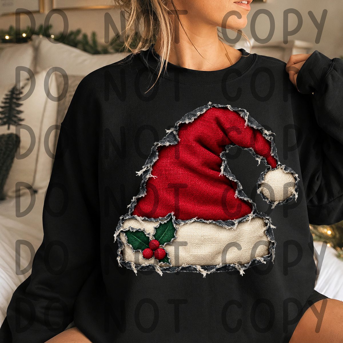 Ripped Jeans Texture Christmas Clipart Bundle | 12 PNG Elements