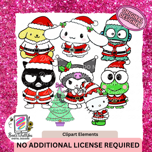 Cute Christmas Characters Clipart