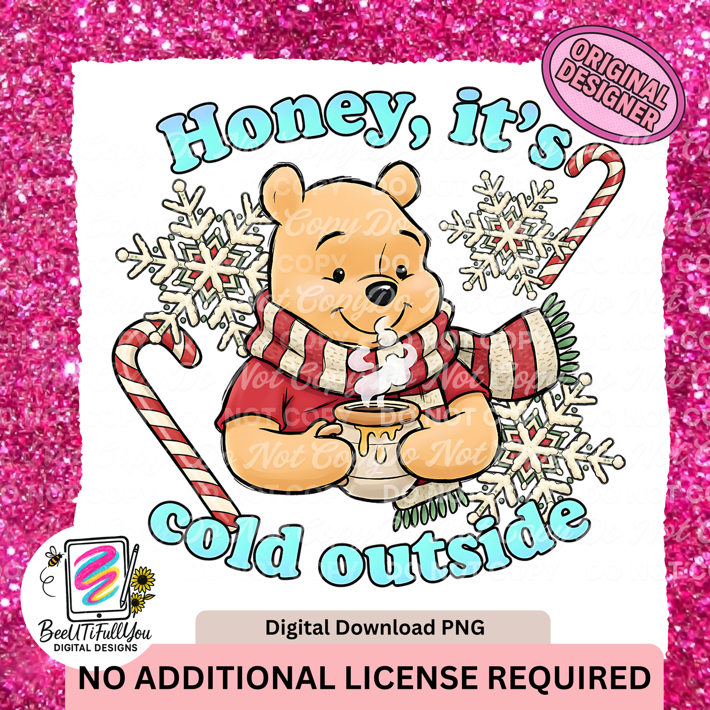 Honey, It's Cold Outside PNG with seamless and sleeve| Winter bear design