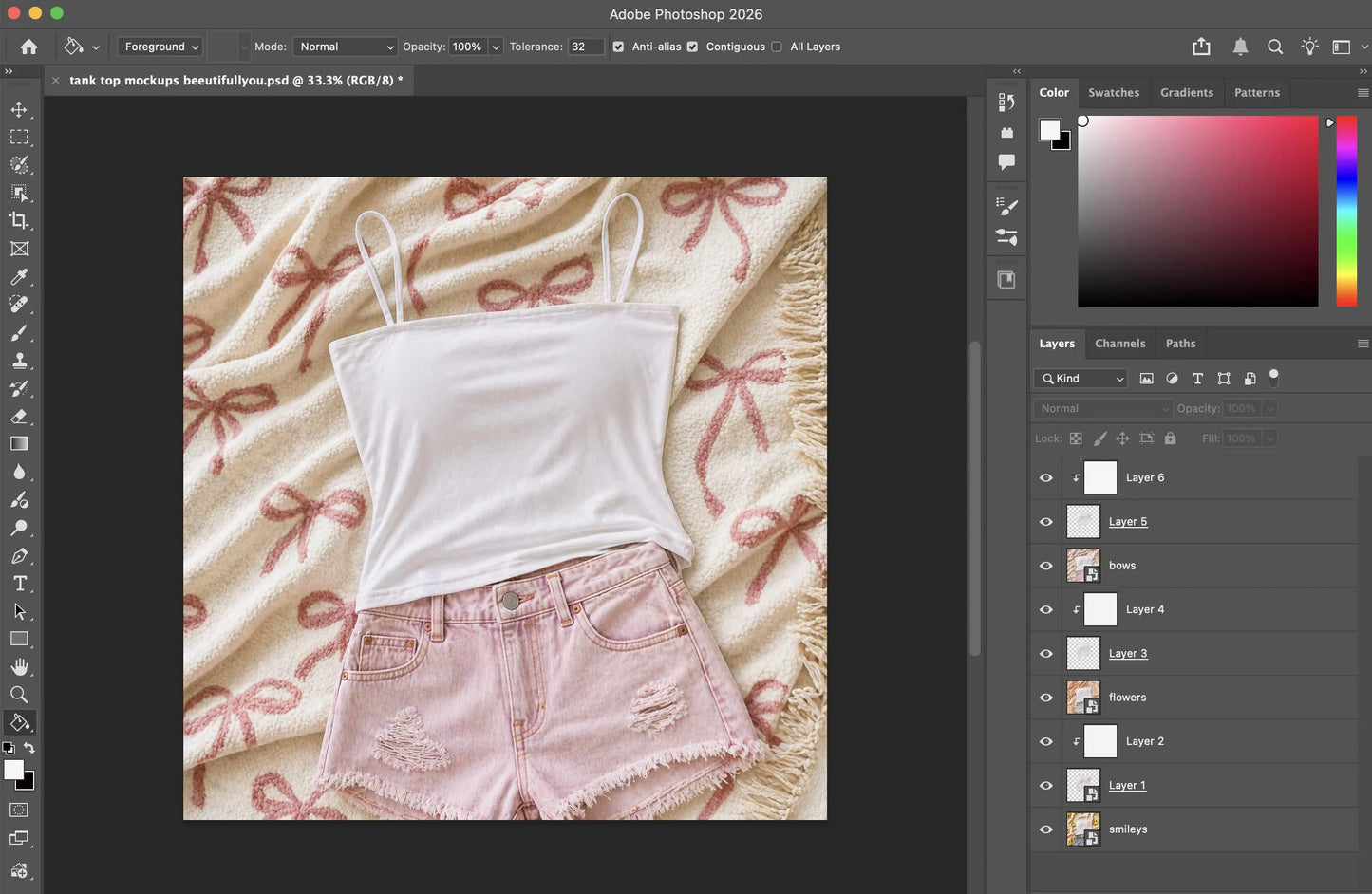Tank Top Mockup PSD Bundle | 3 Aesthetic Flat Lay Mockups | Editable Shirt Mockups | Photoshop & Procreate Compatible