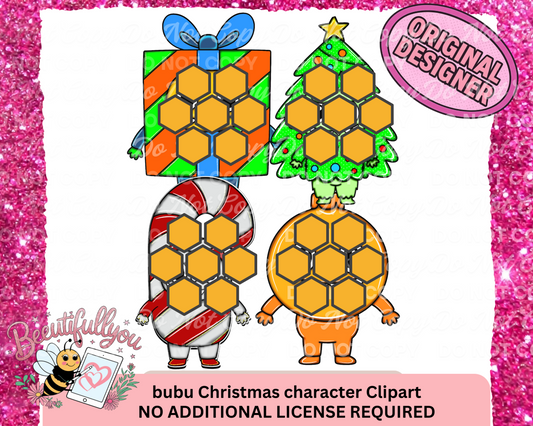 Bubu Christmas Character Clipart – Digital Download