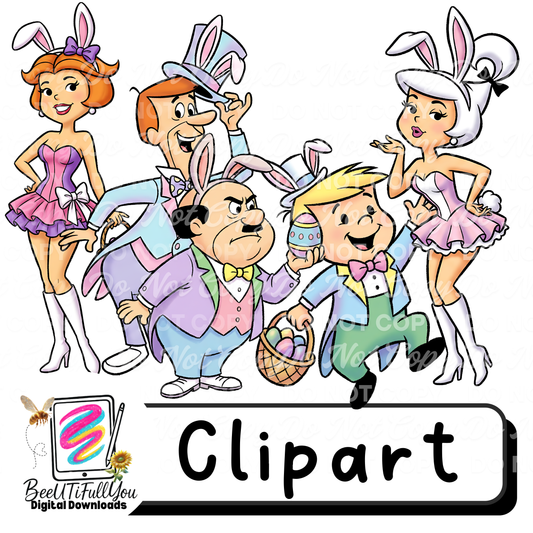 cartoon fam, Colored Clipart + Outline Clipart | BeeUTiFullYou Digital Downloads