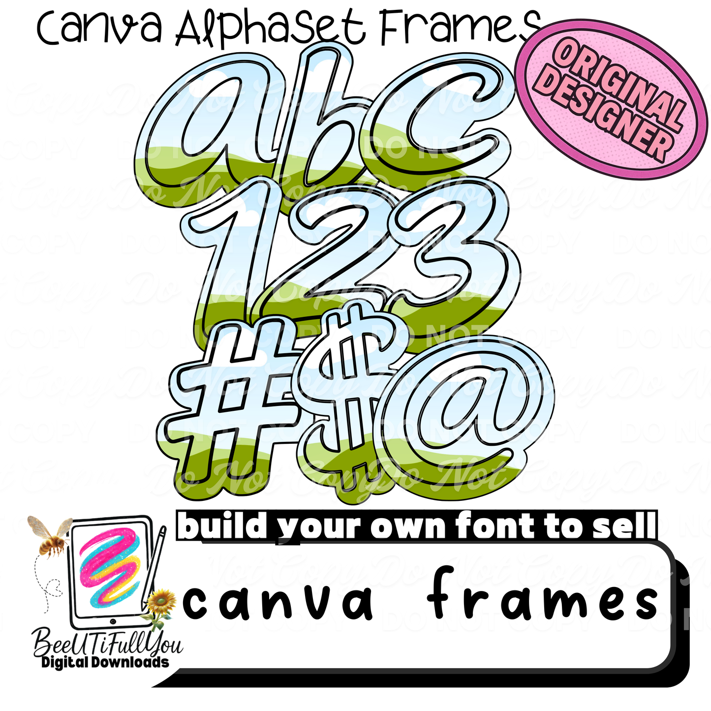 CANVA ALPHASET FRAMES – BUILD-A-FONT CANVA FRAMES A–Z, 0–9 & Symbols | Create & Sell Your Own Fonts