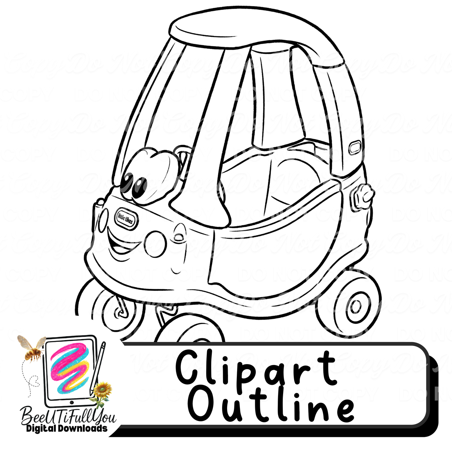 Pink Mini Coupe Clipart Set Digital Download