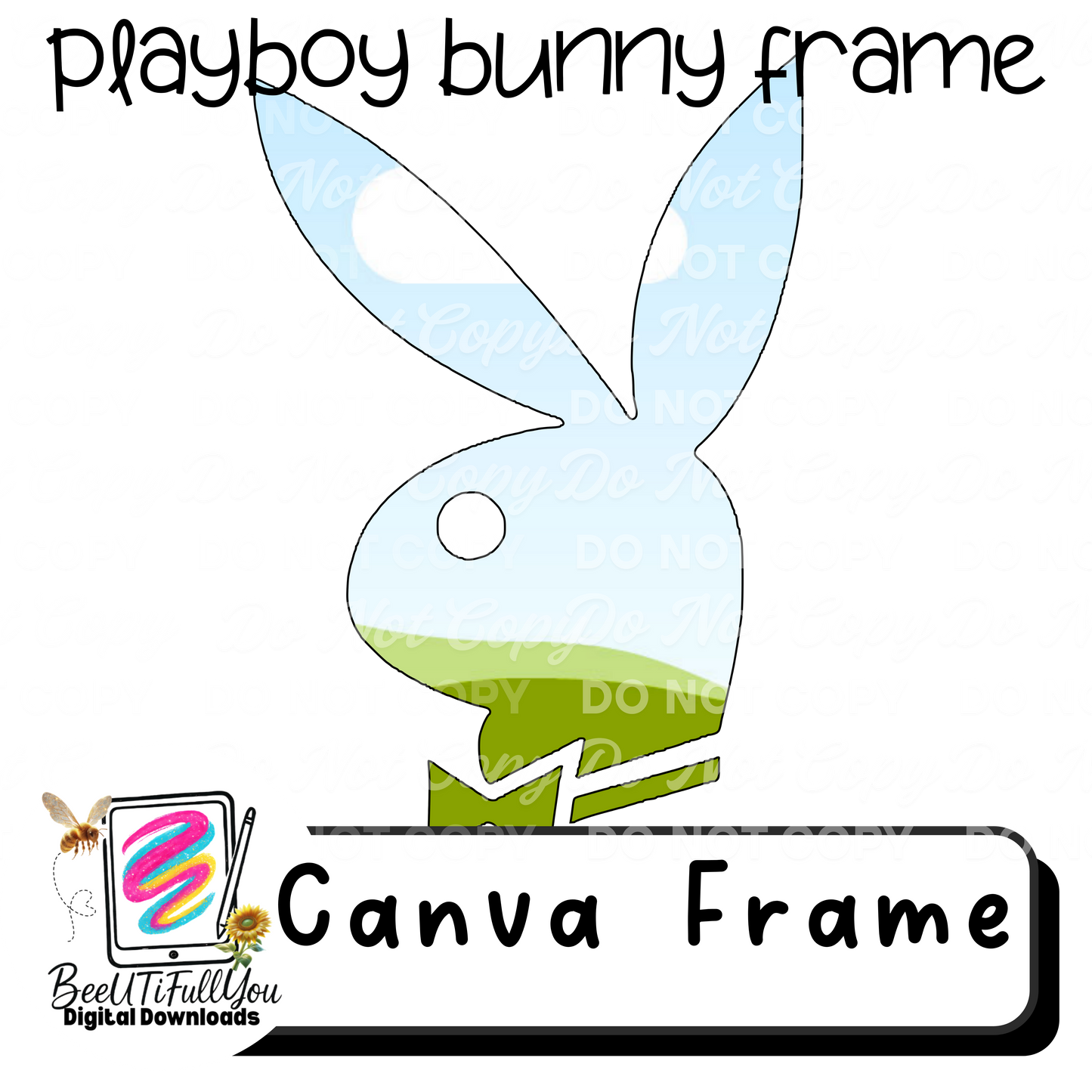 Bunny Head Canva Frame – Bunny Cutout Frame | Digital Download