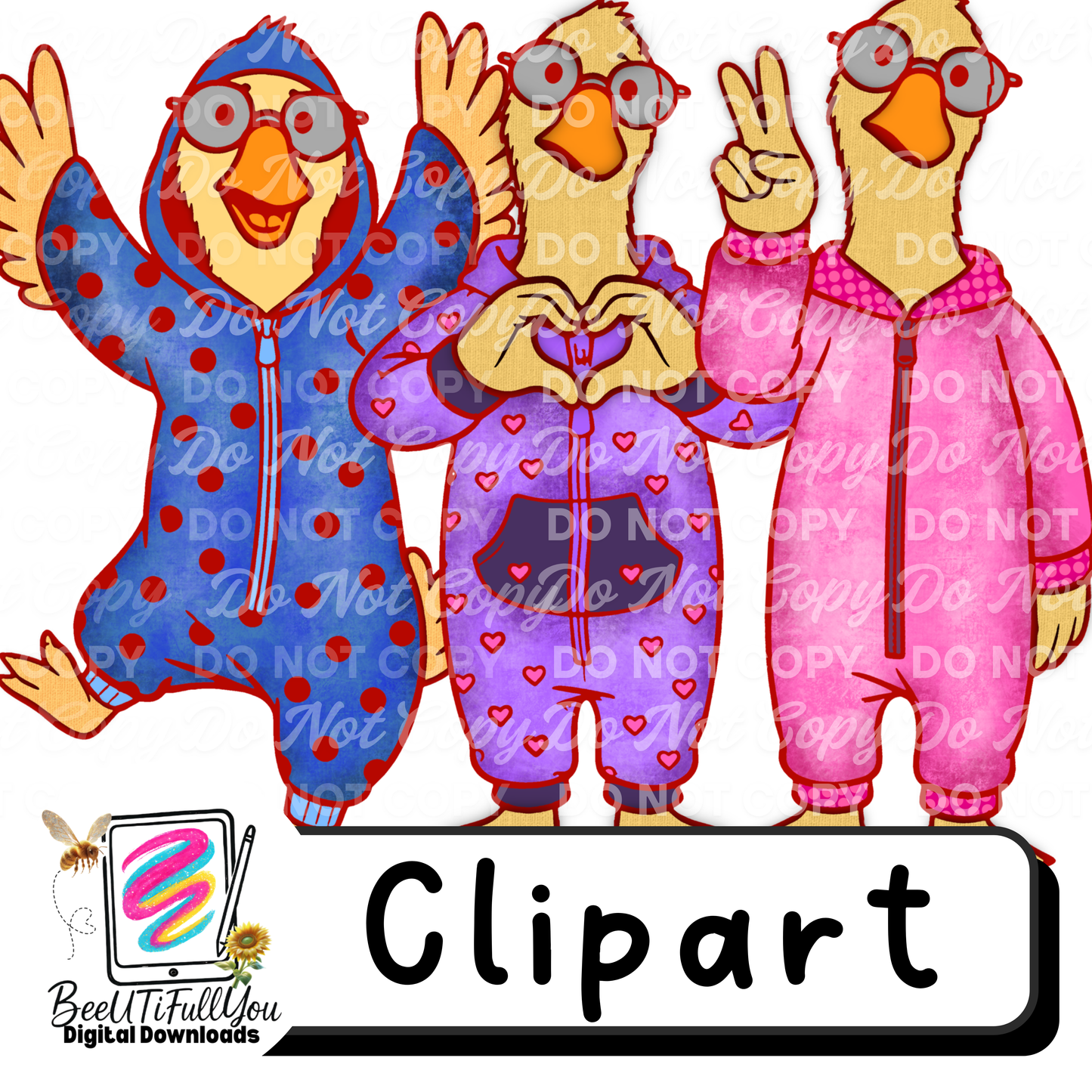Goose Clipart Bundle –  PNG – Colored Clipart – Digital Download