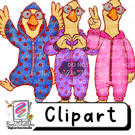 Goose Clipart Bundle –  PNG – Colored Clipart – Digital Download