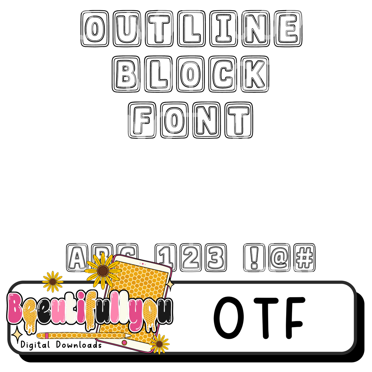 Outline Tile Font OTF