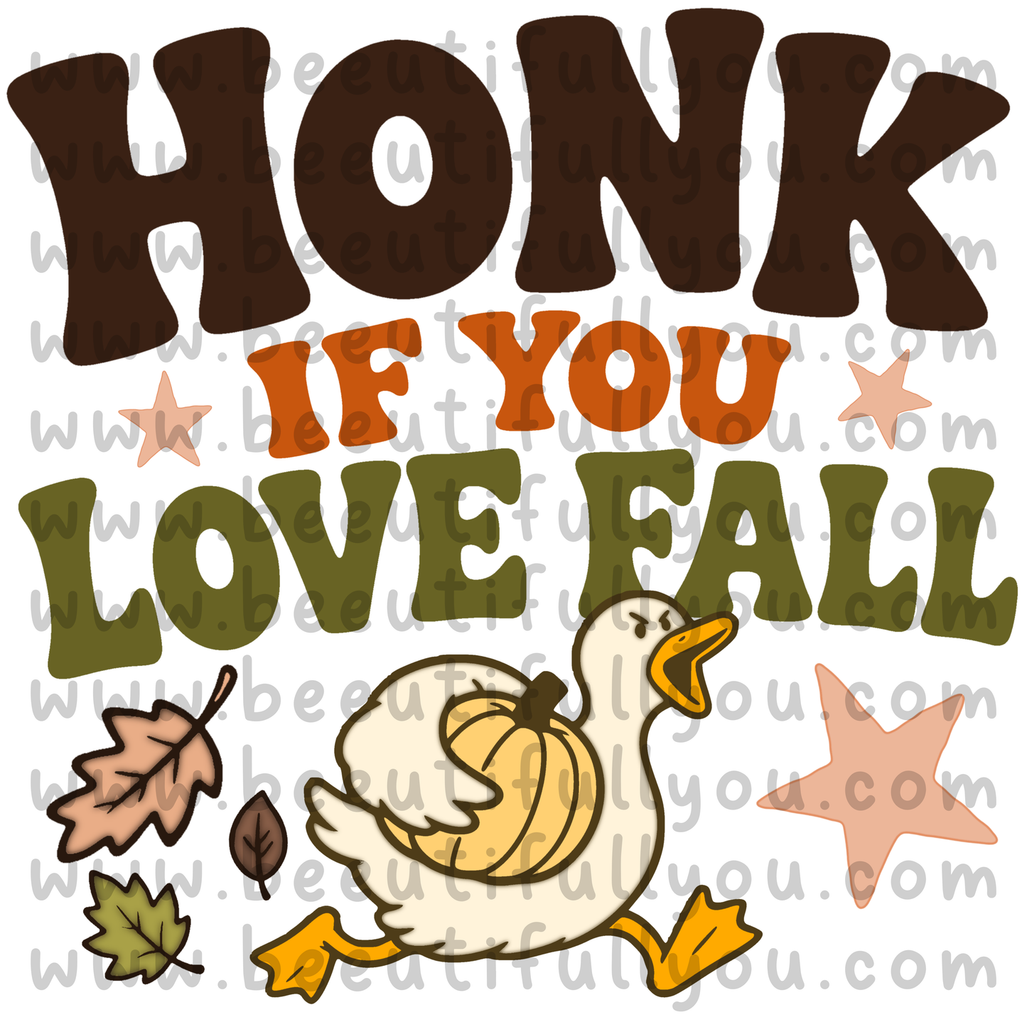 Honk If You Love Fall PNG | Goose Fall Shirt Design | Matching Seamless Pattern | Autumn Goose PNG | Pumpkin Goose | Digital Download