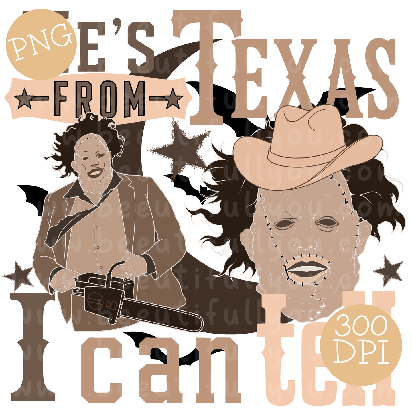 He’s From Texas Western Horror PNG Design