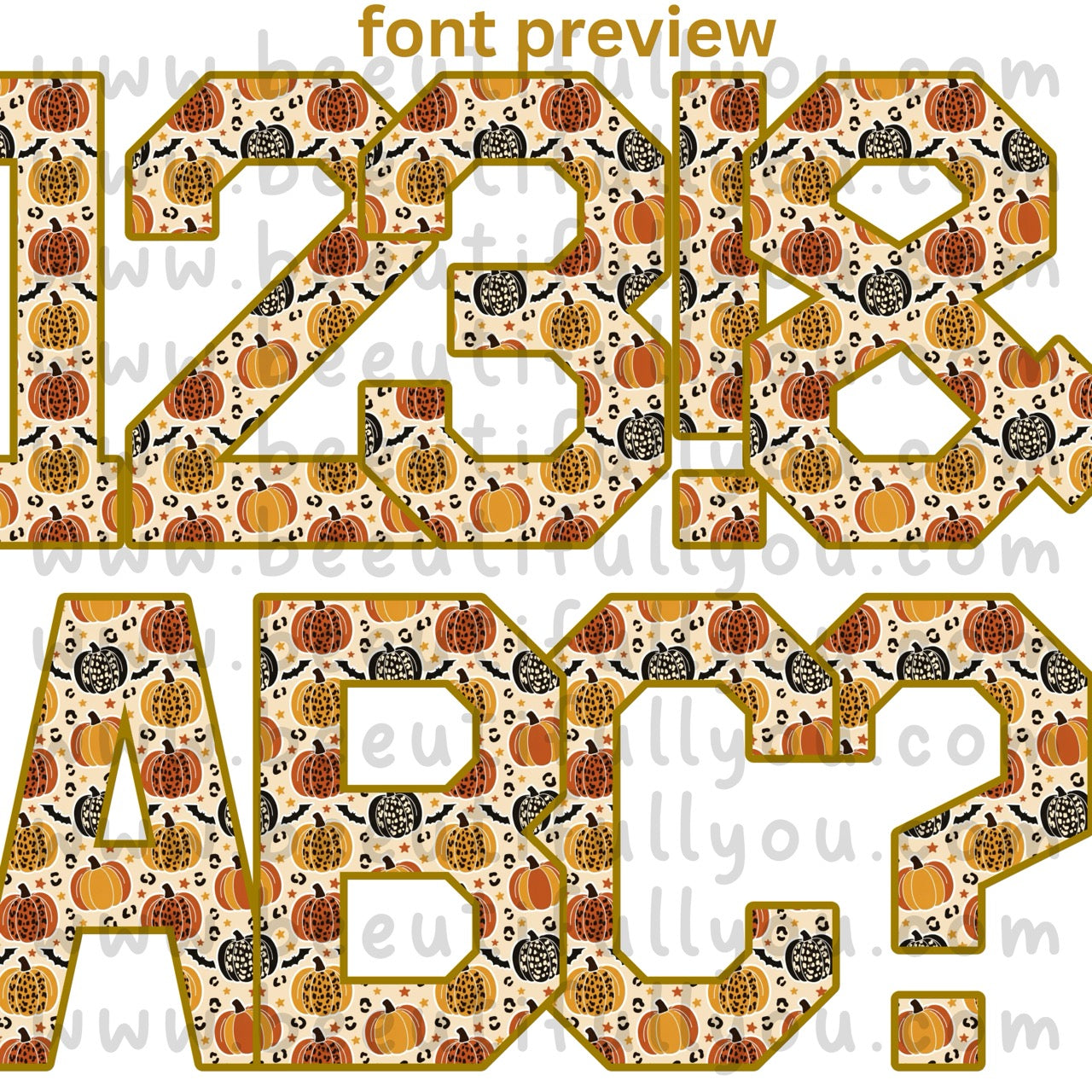Leopard Harvest Bundle | Alpha Font + Seamless + Clipart