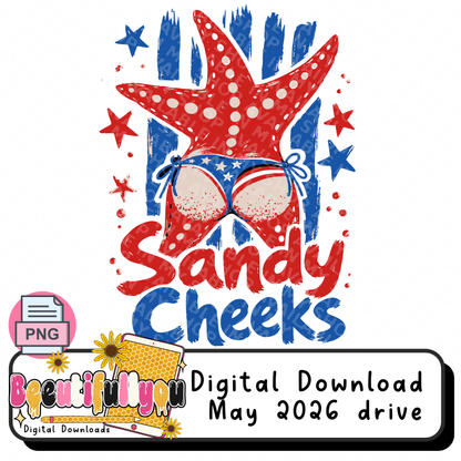 Sandy Cheeks PNG | Funny Patriotic Beach Shirt Design | Coastal Summer 4th of July Sublimation and DTF design Download