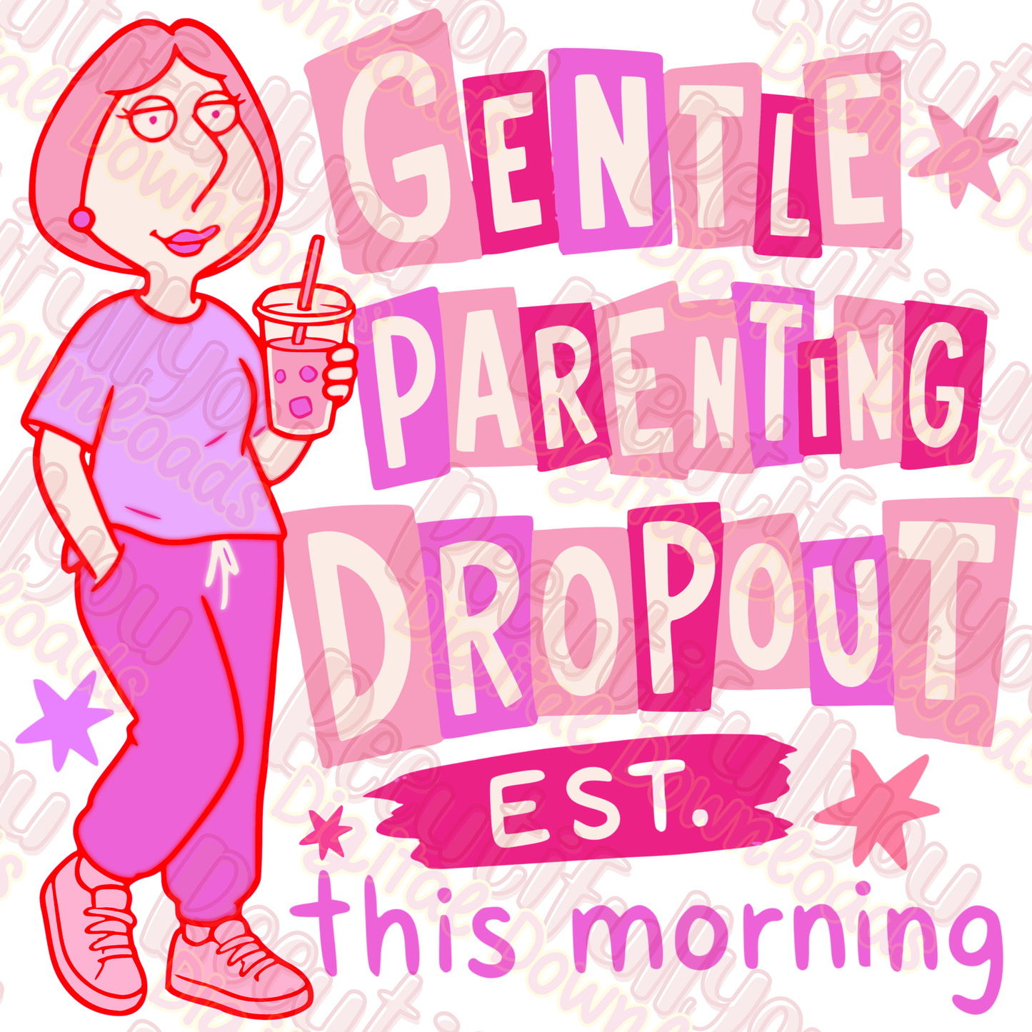Gentle Parenting Dropout PNG | Funny Mom Shirt Design | Tired Mom Graphic | Mom Life Sublimation PNG | DTF Transfer Design