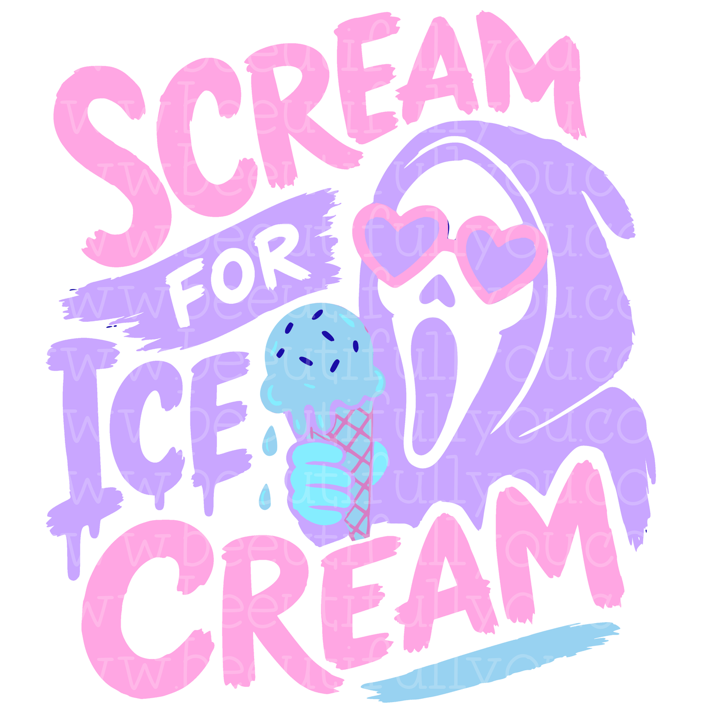 Scream for Ice Cream PNG set | 3 PNG Versions Included | Summerween Ghostface Design | Spooky Summer Shirt PNG | DTF & Sublimation Design Download
