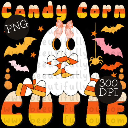 Candy Corn Cutie PNG + Candy Corn OTF Font Duo