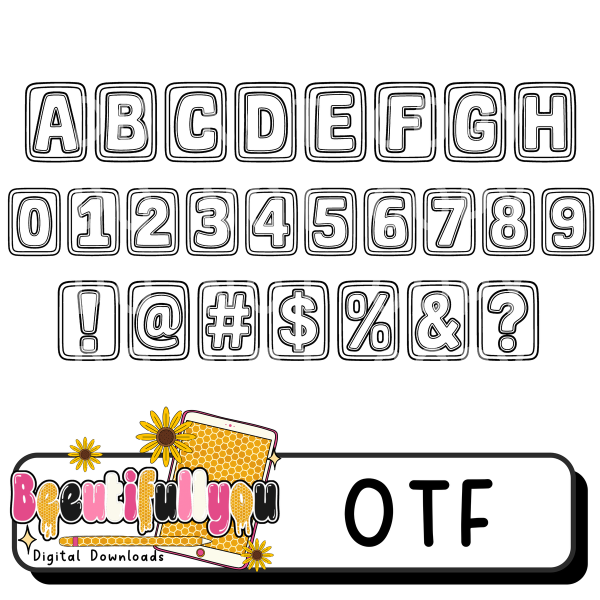 Outline Tile Font OTF