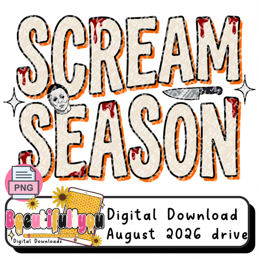 Scream Season Masked Slasher Halloween PNG Design