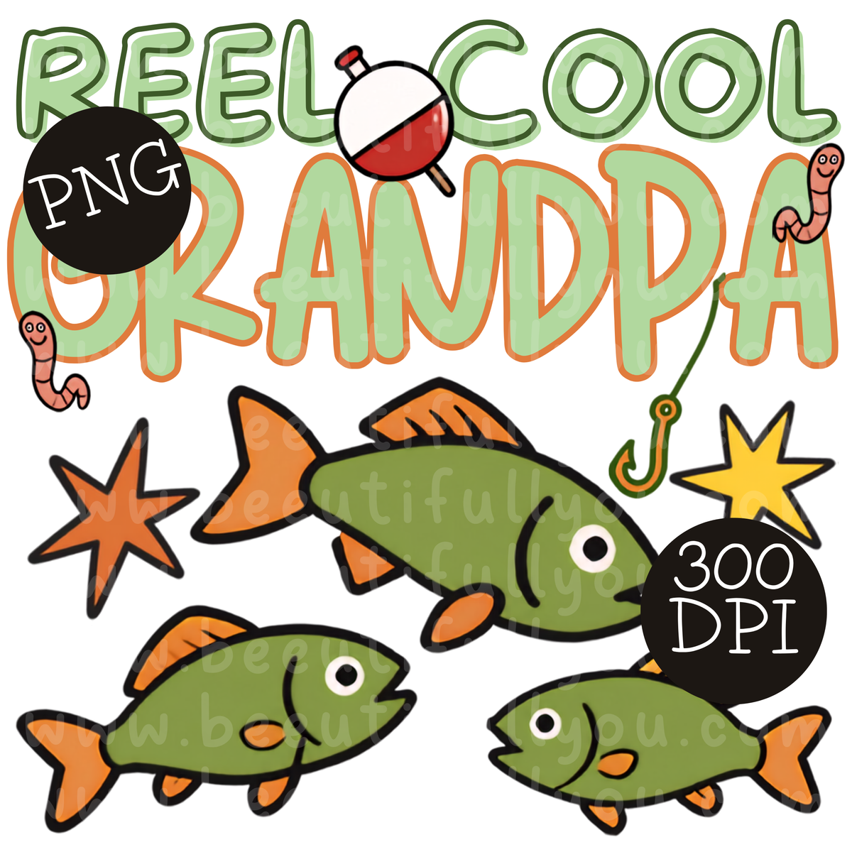 Reel Cool Grandpa Fishing PNG Design
