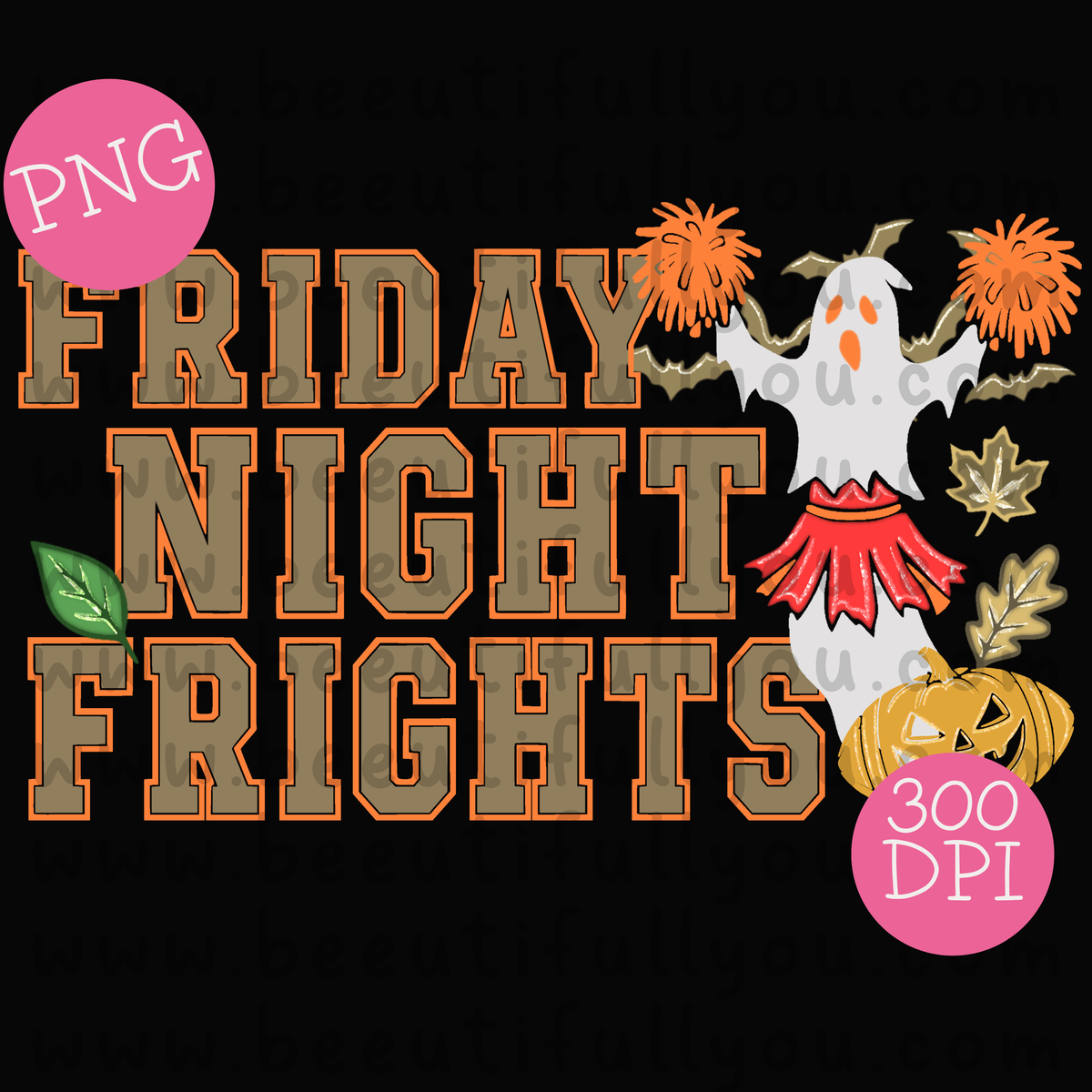 Friday Night Frights Halloween Football PNG Design
