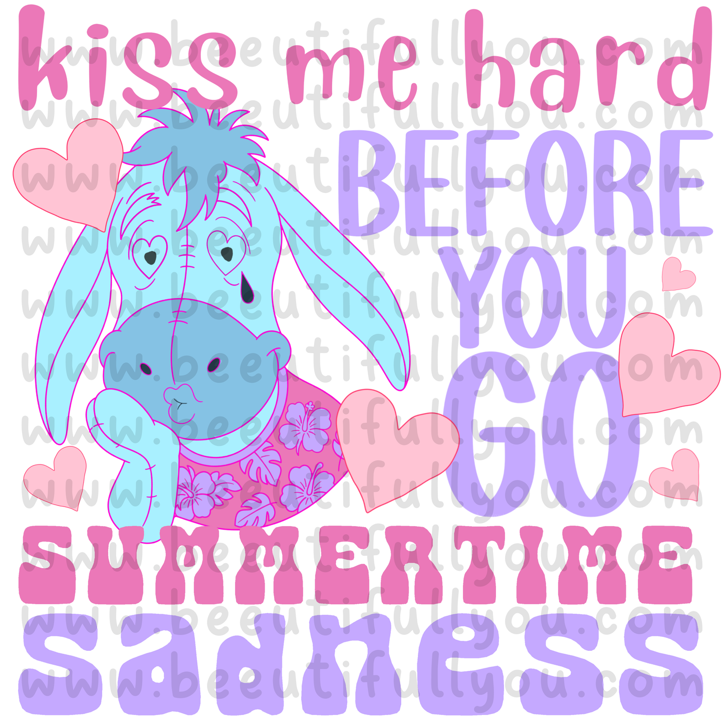 Kiss Me Hard Before You Go Summer Time Sadness PNG | Cute Summer Design | Digital Download | Shirt Design PNG