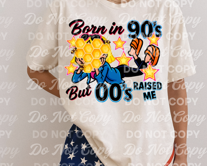 Born in the 90s But 00s Raised Me PNG – Retro Cartoon Digital Download for Millennial Shirt Designs