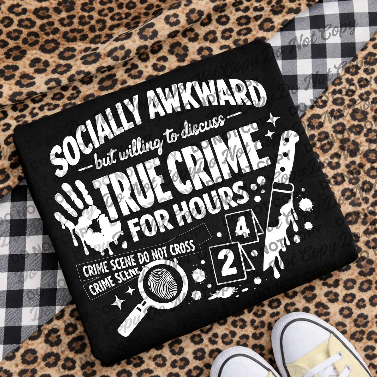 Socially Awkward But Willing to Discuss True Crime for Hours PNG | Funny True Crime Shirt Design