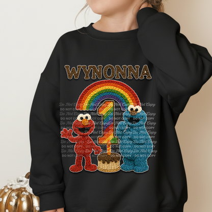 Custom Design Request for Christie | “Wynonna Crochet Rainbow 1st Birthday” | Exclusive Digital Download PNG)
