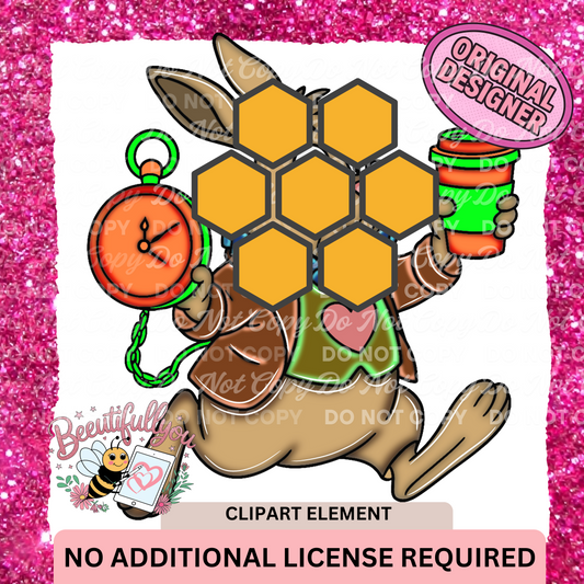 Late Bunny Coffee Clipart
