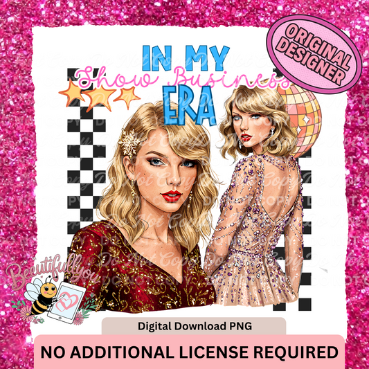 In My Show Business Era PNG | Digital Download Graphic | Retro Glitter Disco PNG for Sublimation & DIY Crafts | No License Needed