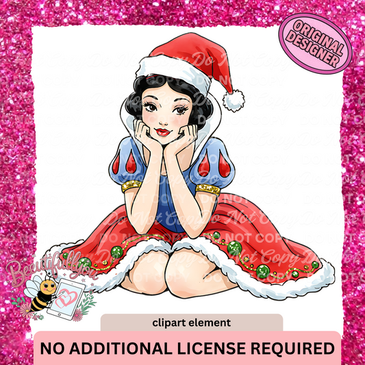 Christmas princess Clipart Element | PNG Download |