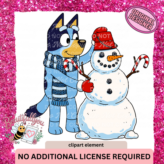 Building Snowman Clipart Element | PNG Download | Winter Christmas Crafting