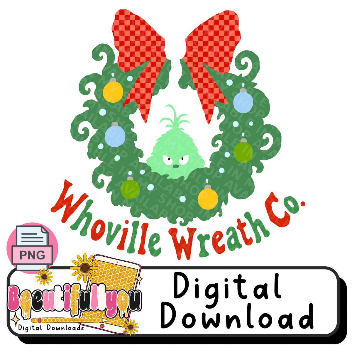 Whoville Wreath Co PNG Design Download