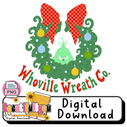 Whoville Wreath Co PNG Design Download