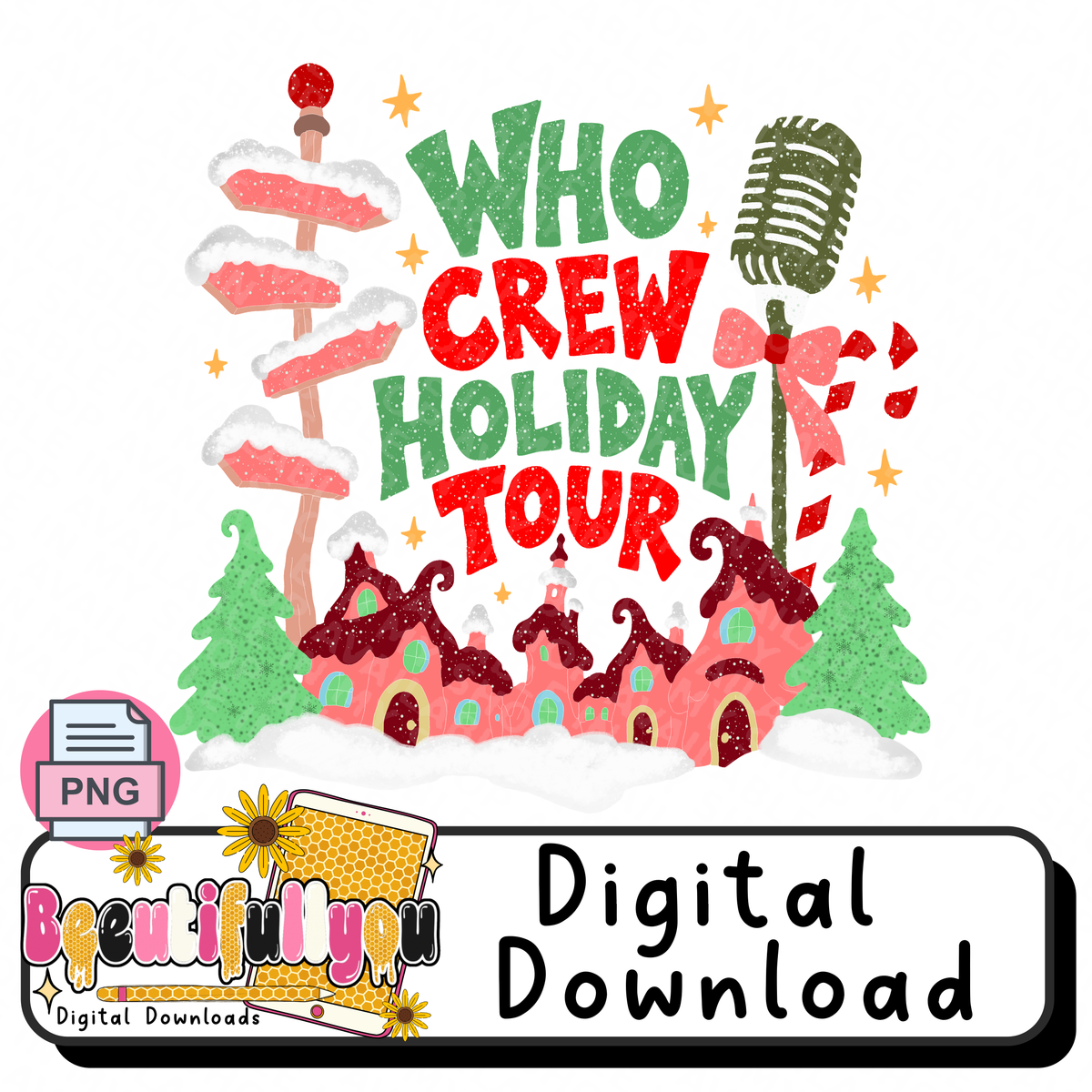 Who Crew Holiday Tour PNG Design Download