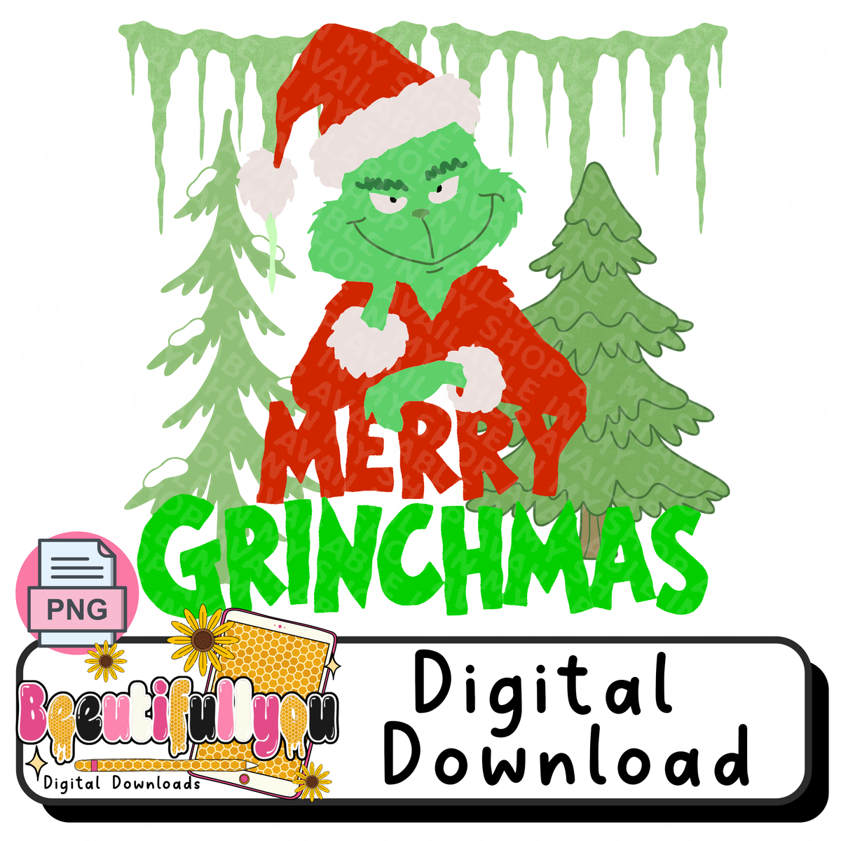 Merry Grinchmas PNG Design Download