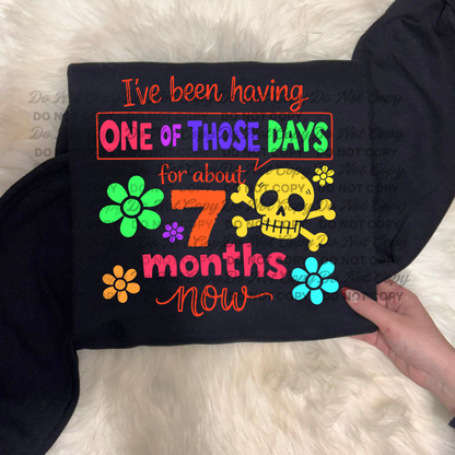 I’ve Been Having One of Those Days PNG | Funny Sarcastic Mental Health Humor Design | 7 Months Now Quote | Digital Download