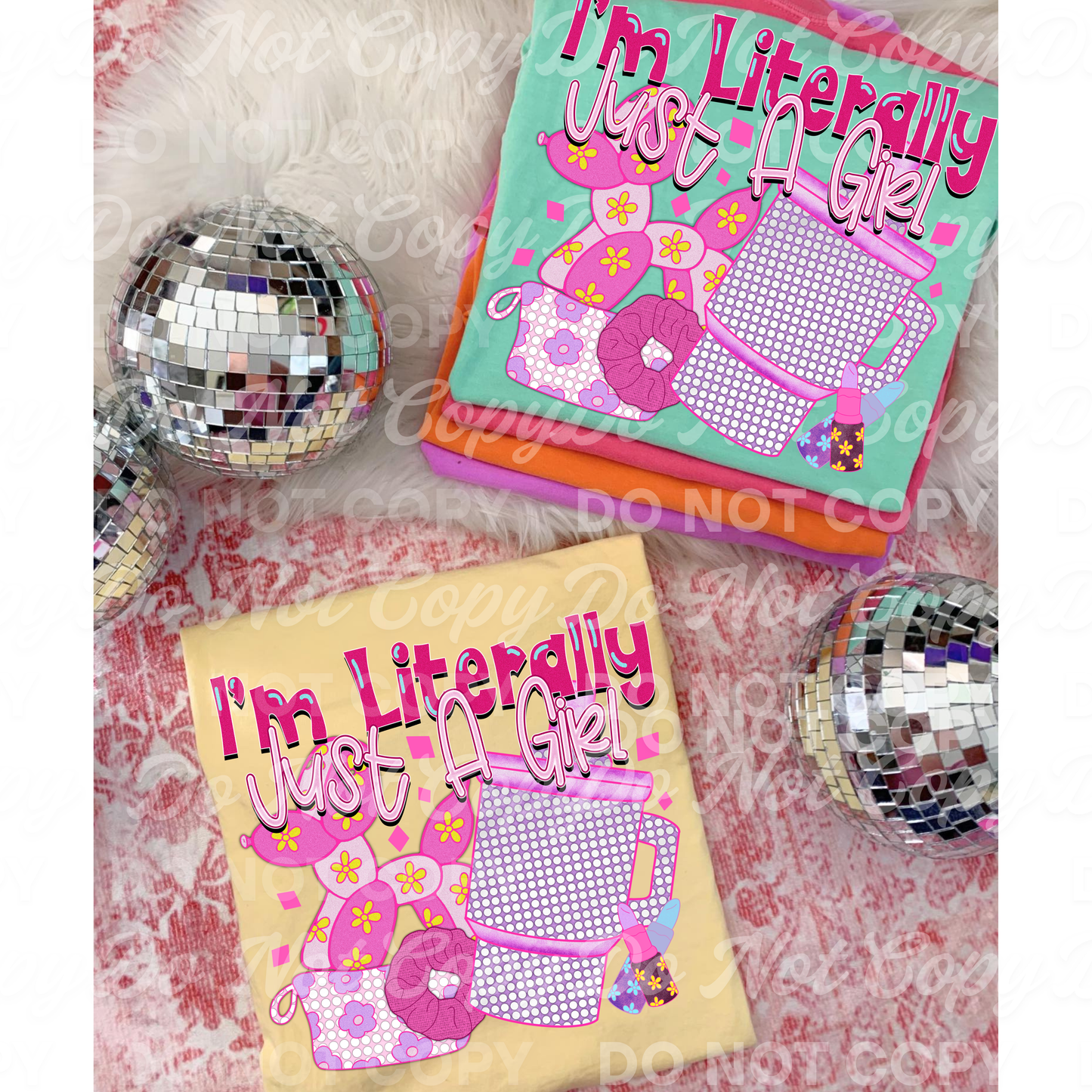 I’m Literally Just A Girl PNG Bundle | Shirt Design + Seamless Pattern + Tumbler Wrap + Libby Design | Digital Download