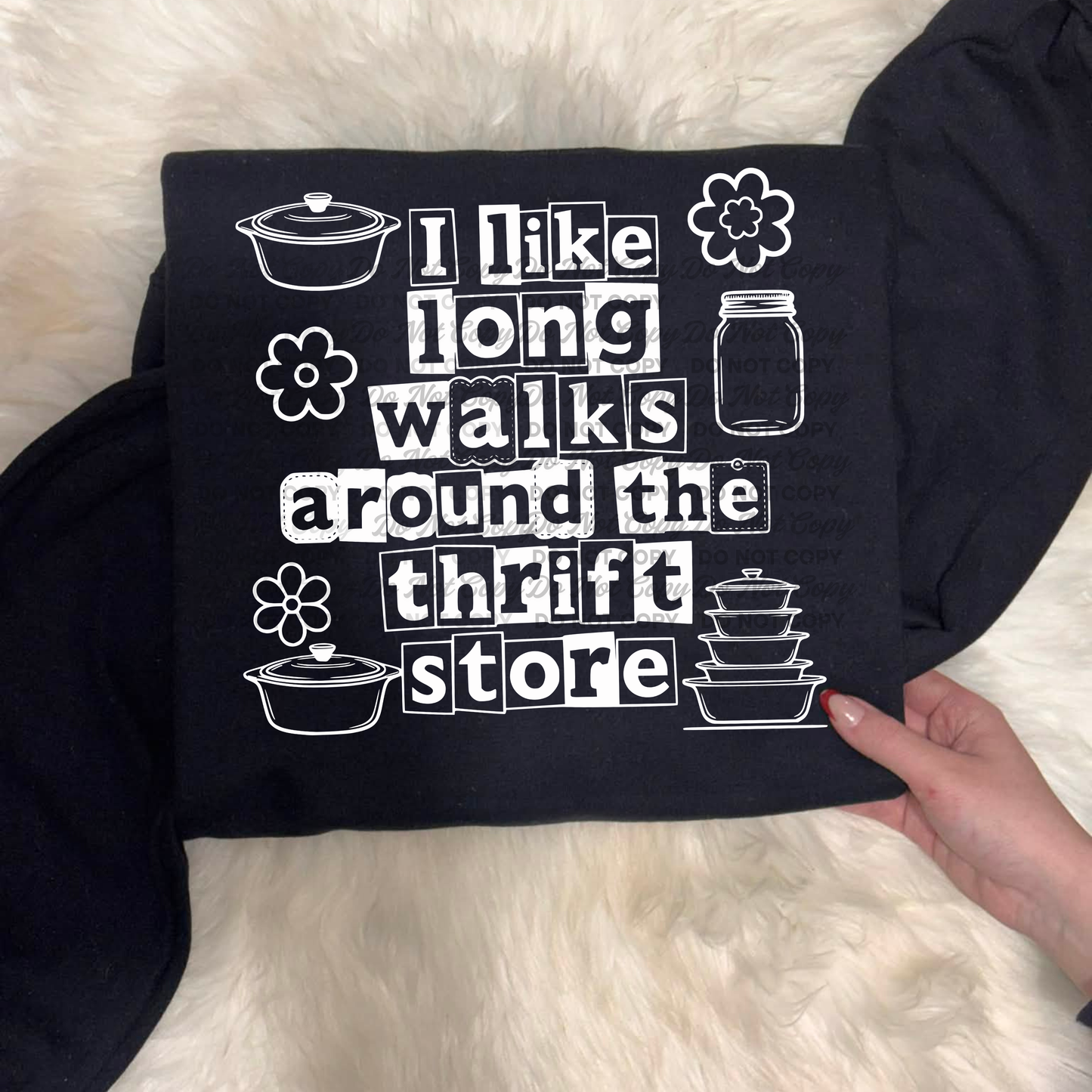 I Like Long Walks Around the Thrift Store PNG design download
