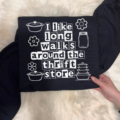 I Like Long Walks Around the Thrift Store PNG design download